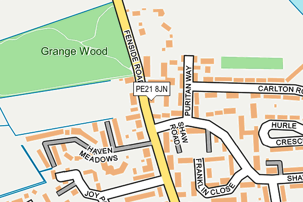 PE21 8JN map - OS OpenMap – Local (Ordnance Survey) PE21 8JN map - OS OpenMap – Local (Ordnance Survey)