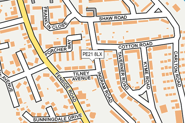 PE21 8LX map - OS OpenMap – Local (Ordnance Survey) PE21 8LX map - OS OpenMap – Local (Ordnance Survey)