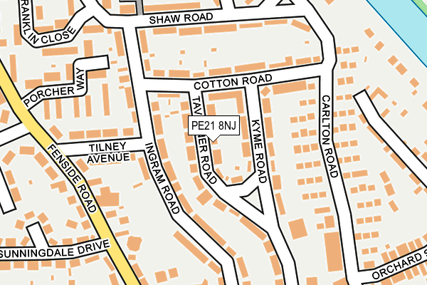PE21 8NJ map - OS OpenMap – Local (Ordnance Survey) PE21 8NJ map - OS OpenMap – Local (Ordnance Survey)