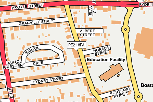 PE21 8PA map - OS OpenMap – Local (Ordnance Survey) PE21 8PA map - OS OpenMap – Local (Ordnance Survey)