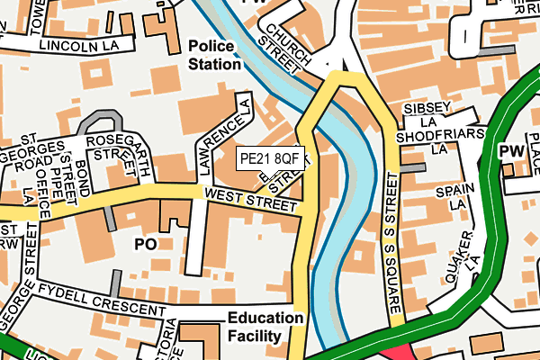 PE21 8QF map - OS OpenMap – Local (Ordnance Survey) PE21 8QF map - OS OpenMap – Local (Ordnance Survey)