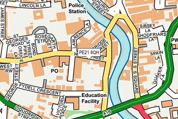 PE21 8QH map - OS OpenMap – Local (Ordnance Survey) PE21 8QH map - OS OpenMap – Local (Ordnance Survey)