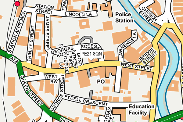 PE21 8QN map - OS OpenMap – Local (Ordnance Survey) PE21 8QN map - OS OpenMap – Local (Ordnance Survey)