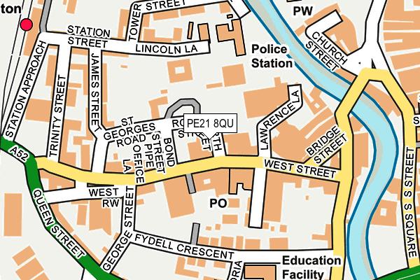 PE21 8QU map - OS OpenMap – Local (Ordnance Survey) PE21 8QU map - OS OpenMap – Local (Ordnance Survey)