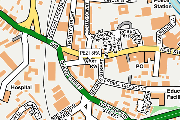 PE21 8RA map - OS OpenMap – Local (Ordnance Survey) PE21 8RA map - OS OpenMap – Local (Ordnance Survey)
