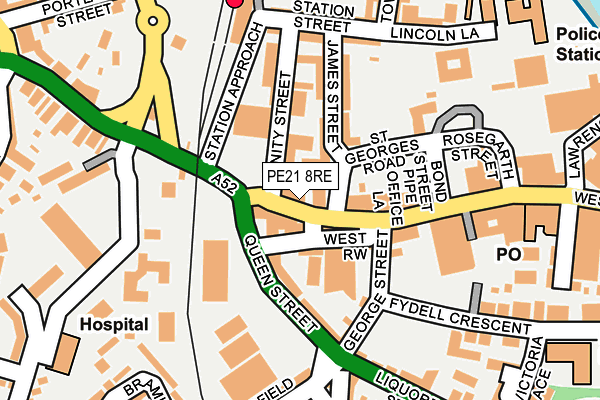 PE21 8RE map - OS OpenMap – Local (Ordnance Survey) PE21 8RE map - OS OpenMap – Local (Ordnance Survey)