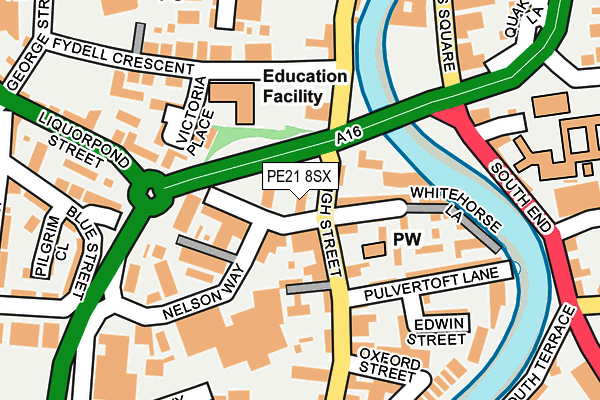 PE21 8SX map - OS OpenMap – Local (Ordnance Survey) PE21 8SX map - OS OpenMap – Local (Ordnance Survey)