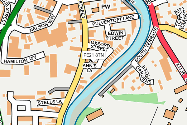 PE21 8TN map - OS OpenMap – Local (Ordnance Survey) PE21 8TN map - OS OpenMap – Local (Ordnance Survey)