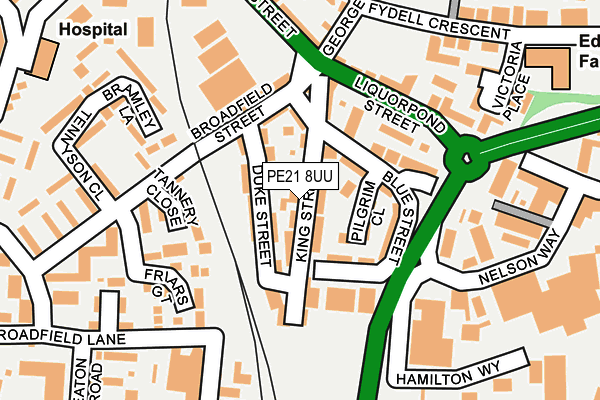 PE21 8UU map - OS OpenMap – Local (Ordnance Survey) PE21 8UU map - OS OpenMap – Local (Ordnance Survey)