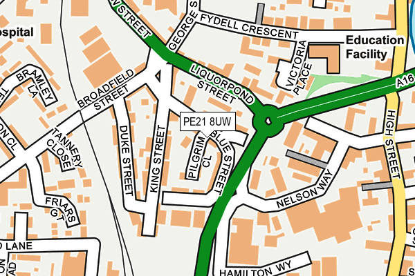 PE21 8UW map - OS OpenMap – Local (Ordnance Survey) PE21 8UW map - OS OpenMap – Local (Ordnance Survey)
