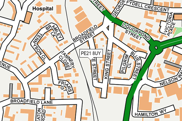 PE21 8UY map - OS OpenMap – Local (Ordnance Survey) PE21 8UY map - OS OpenMap – Local (Ordnance Survey)