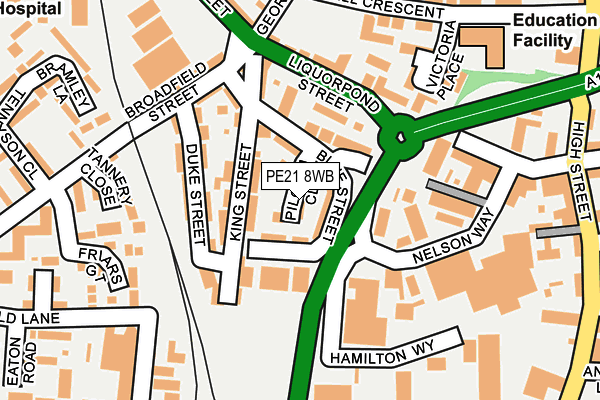 PE21 8WB map - OS OpenMap – Local (Ordnance Survey) PE21 8WB map - OS OpenMap – Local (Ordnance Survey)