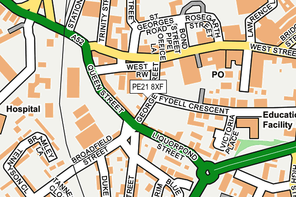 PE21 8XF map - OS OpenMap – Local (Ordnance Survey) PE21 8XF map - OS OpenMap – Local (Ordnance Survey)