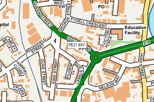 PE21 8XY map - OS OpenMap – Local (Ordnance Survey) PE21 8XY map - OS OpenMap – Local (Ordnance Survey)