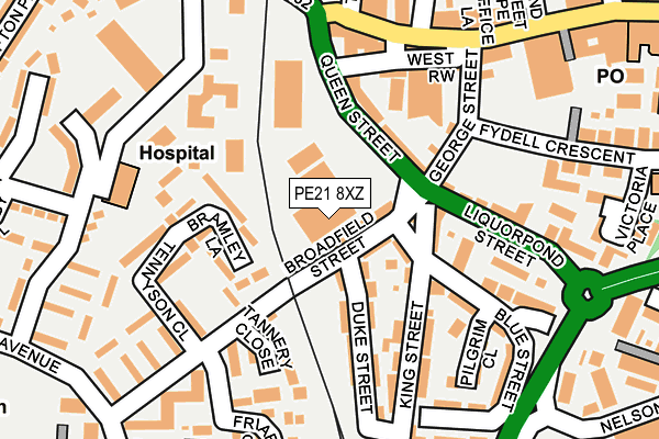 PE21 8XZ map - OS OpenMap – Local (Ordnance Survey) PE21 8XZ map - OS OpenMap – Local (Ordnance Survey)