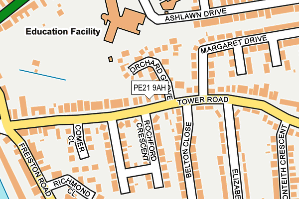 PE21 9AH map - OS OpenMap – Local (Ordnance Survey) PE21 9AH map - OS OpenMap – Local (Ordnance Survey)