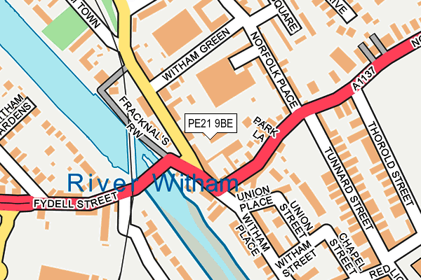 PE21 9BE map - OS OpenMap – Local (Ordnance Survey) PE21 9BE map - OS OpenMap – Local (Ordnance Survey)