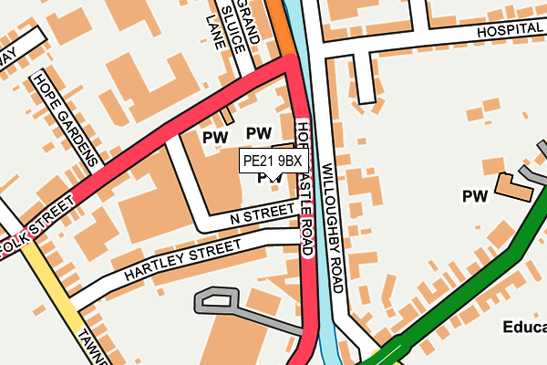 PE21 9BX map - OS OpenMap – Local (Ordnance Survey) PE21 9BX map - OS OpenMap – Local (Ordnance Survey)