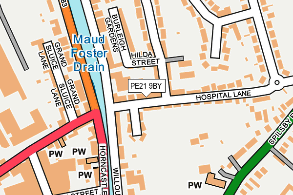 PE21 9BY map - OS OpenMap – Local (Ordnance Survey)