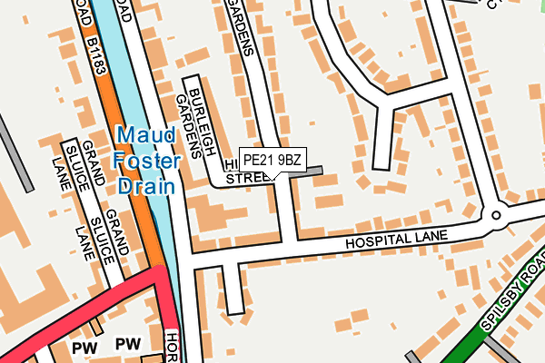 PE21 9BZ map - OS OpenMap – Local (Ordnance Survey) PE21 9BZ map - OS OpenMap – Local (Ordnance Survey)