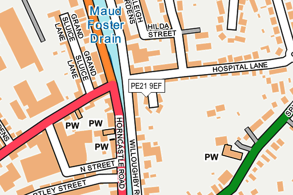 PE21 9EF map - OS OpenMap – Local (Ordnance Survey) PE21 9EF map - OS OpenMap – Local (Ordnance Survey)