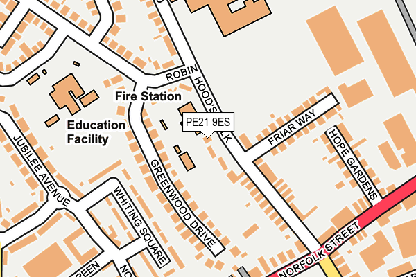 PE21 9ES map - OS OpenMap – Local (Ordnance Survey) PE21 9ES map - OS OpenMap – Local (Ordnance Survey)
