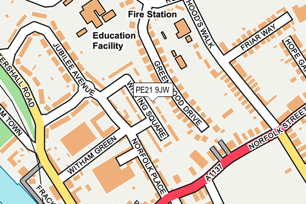 PE21 9JW map - OS OpenMap – Local (Ordnance Survey) PE21 9JW map - OS OpenMap – Local (Ordnance Survey)