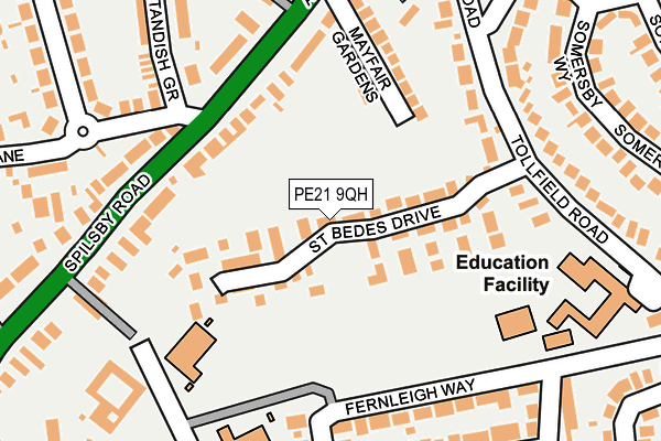 PE21 9QH map - OS OpenMap – Local (Ordnance Survey) PE21 9QH map - OS OpenMap – Local (Ordnance Survey)