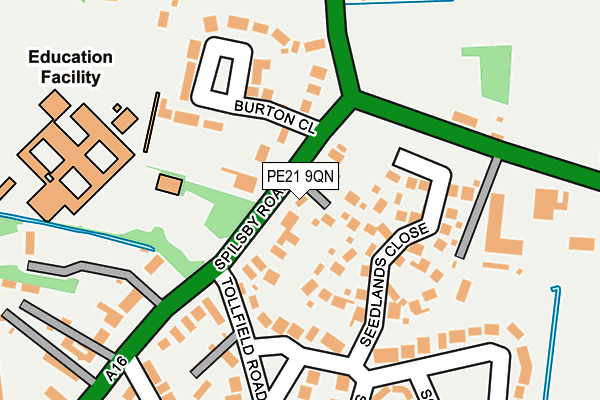 PE21 9QN map - OS OpenMap – Local (Ordnance Survey) PE21 9QN map - OS OpenMap – Local (Ordnance Survey)