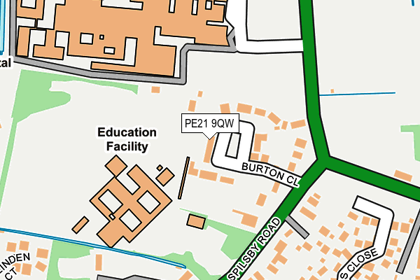 PE21 9QW map - OS OpenMap – Local (Ordnance Survey) PE21 9QW map - OS OpenMap – Local (Ordnance Survey)
