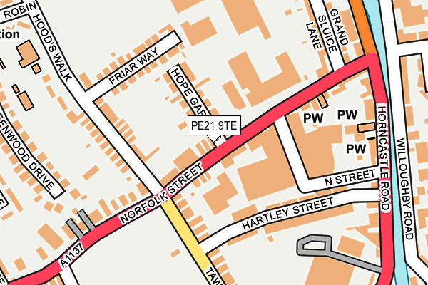 PE21 9TE map - OS OpenMap – Local (Ordnance Survey) PE21 9TE map - OS OpenMap – Local (Ordnance Survey)