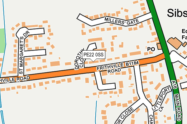 PE22 0SS map - OS OpenMap – Local (Ordnance Survey) PE22 0SS map - OS OpenMap – Local (Ordnance Survey)