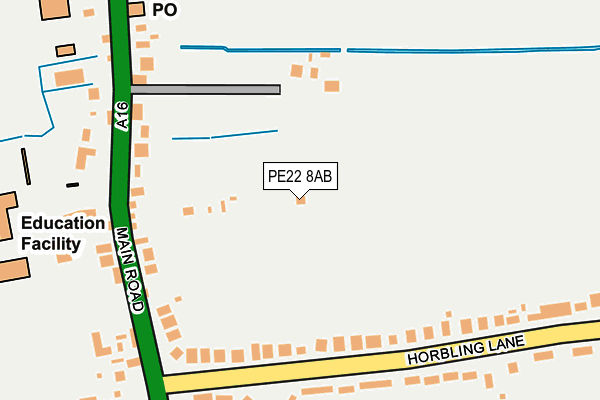 PE22 8AB map - OS OpenMap – Local (Ordnance Survey) PE22 8AB map - OS OpenMap – Local (Ordnance Survey)