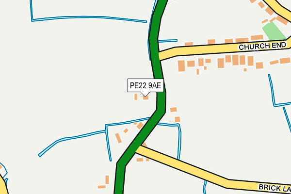 PE22 9AE map - OS OpenMap – Local (Ordnance Survey) PE22 9AE map - OS OpenMap – Local (Ordnance Survey)