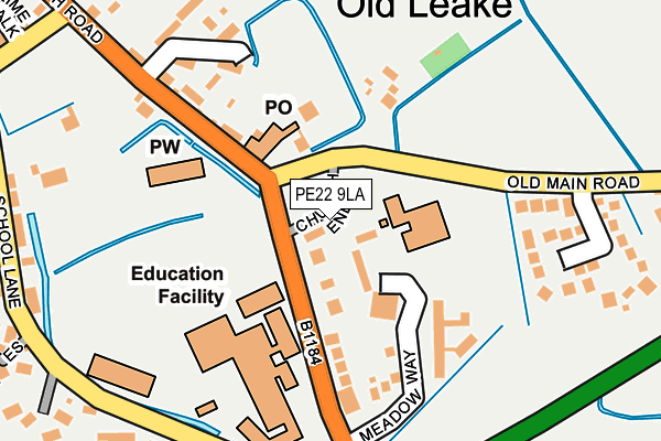 PE22 9LA map - OS OpenMap – Local (Ordnance Survey) PE22 9LA map - OS OpenMap – Local (Ordnance Survey)