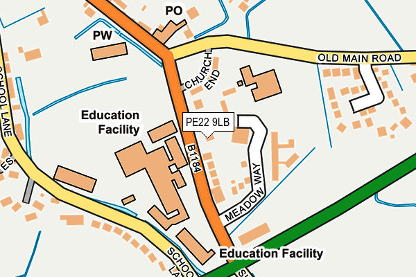 PE22 9LB map - OS OpenMap – Local (Ordnance Survey) PE22 9LB map - OS OpenMap – Local (Ordnance Survey)