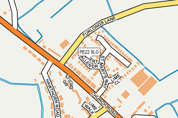 PE22 9LG map - OS OpenMap – Local (Ordnance Survey) PE22 9LG map - OS OpenMap – Local (Ordnance Survey)