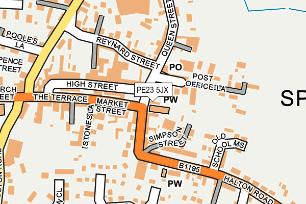 PE23 5JX map - OS OpenMap – Local (Ordnance Survey)