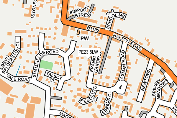 PE23 5LW map - OS OpenMap – Local (Ordnance Survey) PE23 5LW map - OS OpenMap – Local (Ordnance Survey)