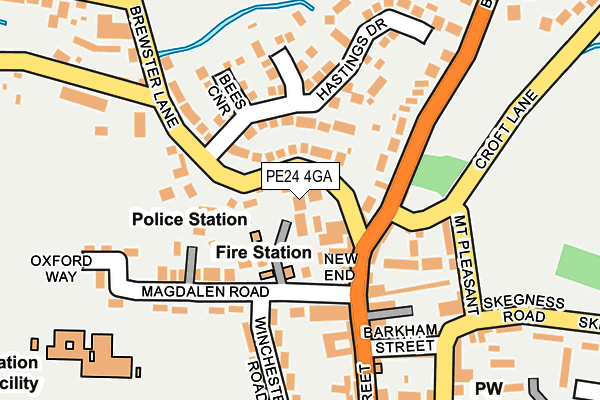 PE24 4GA map - OS OpenMap – Local (Ordnance Survey) PE24 4GA map - OS OpenMap – Local (Ordnance Survey)