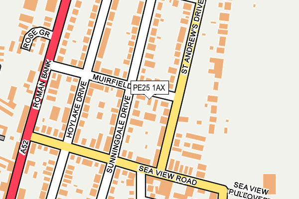 PE25 1AX map - OS OpenMap – Local (Ordnance Survey) PE25 1AX map - OS OpenMap – Local (Ordnance Survey)