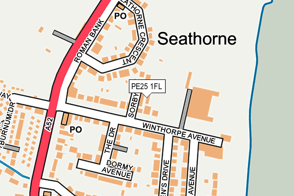 PE25 1FL map - OS OpenMap – Local (Ordnance Survey) PE25 1FL map - OS OpenMap – Local (Ordnance Survey)