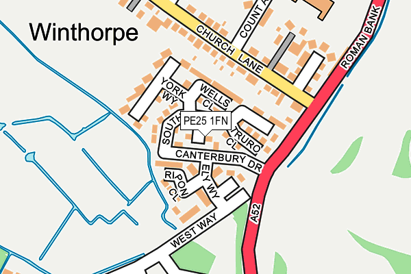 PE25 1FN map - OS OpenMap – Local (Ordnance Survey) PE25 1FN map - OS OpenMap – Local (Ordnance Survey)