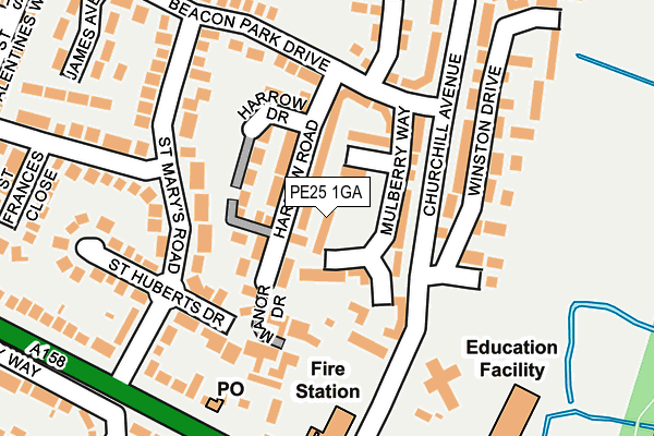PE25 1GA map - OS OpenMap – Local (Ordnance Survey)
