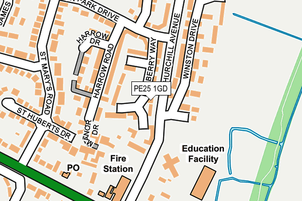 PE25 1GD map - OS OpenMap – Local (Ordnance Survey)