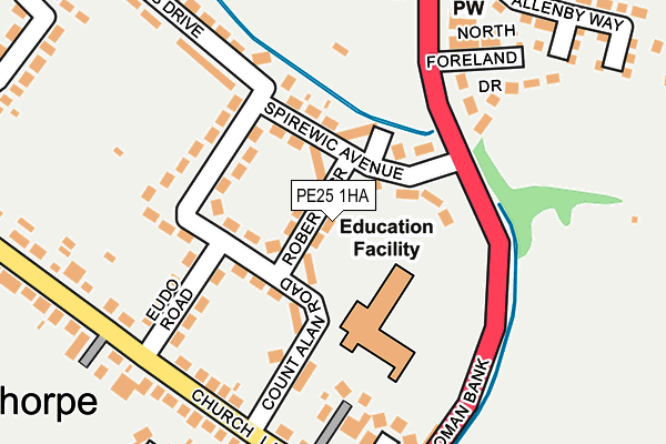 PE25 1HA map - OS OpenMap – Local (Ordnance Survey) PE25 1HA map - OS OpenMap – Local (Ordnance Survey)
