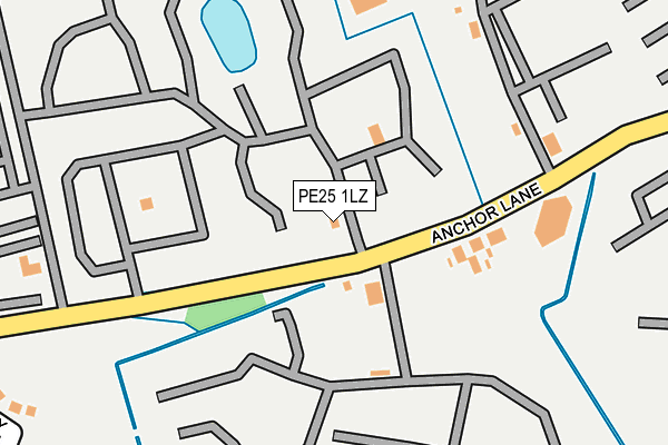 PE25 1LZ map - OS OpenMap – Local (Ordnance Survey)