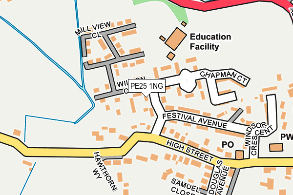 PE25 1NG map - OS OpenMap – Local (Ordnance Survey) PE25 1NG map - OS OpenMap – Local (Ordnance Survey)