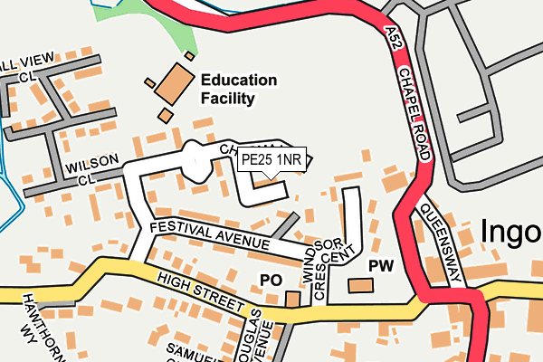 PE25 1NR map - OS OpenMap – Local (Ordnance Survey) PE25 1NR map - OS OpenMap – Local (Ordnance Survey)