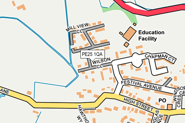 PE25 1QA map - OS OpenMap – Local (Ordnance Survey) PE25 1QA map - OS OpenMap – Local (Ordnance Survey)